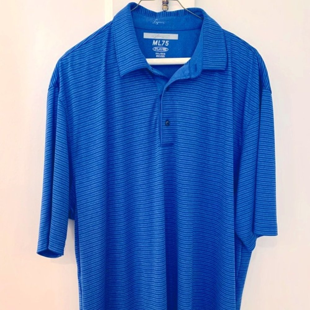 Greg Norman ML75 XXL Blue Striped PlayDry Polo